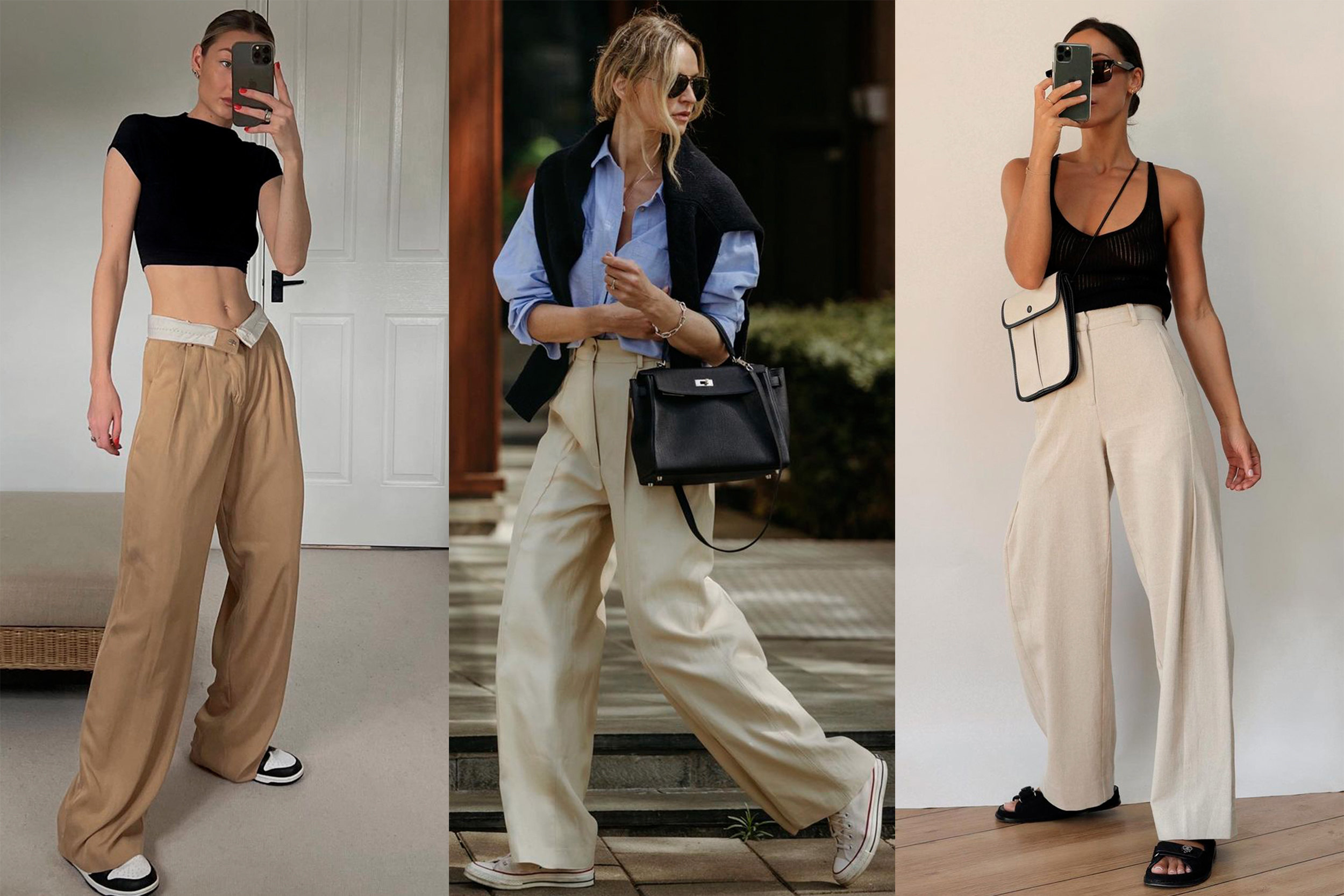 Бежевые брюки: стильные образы для модниц любого возраста